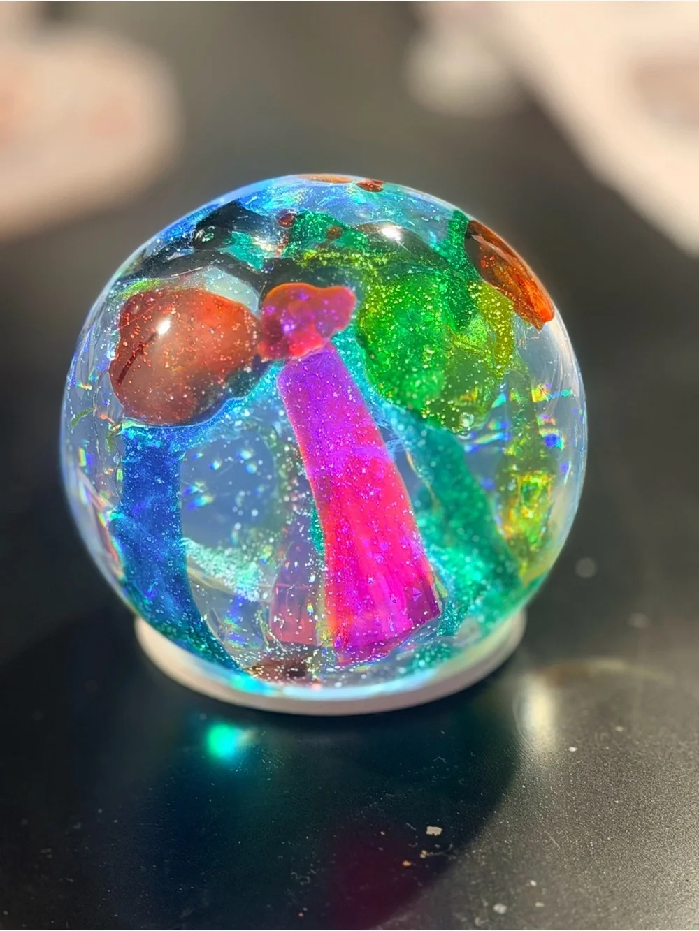 Colorful Hand-made resin Art Sphere - Multicolor
